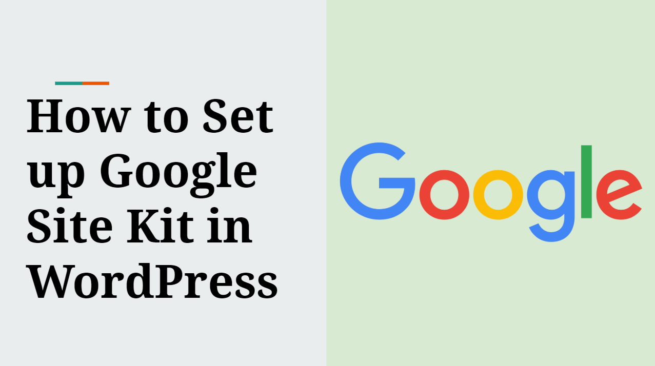 How to setup Google site kit in WordPress